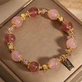 Crystalvana handcrafted crystal jewelry - Strawberry Quartz Crystal Bracelet | Lov