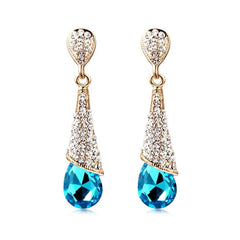 Crystalvana handcrafted crystal jewelry - 925 Silver Crystal Drop Earrings | Heali