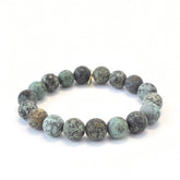 African Turquoise crystal bracelet with green-blue matte beads - healing jewelry by Crystalvana