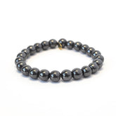 Hematite crystal bracelet with gunmetal finish - grounding healing jewelry by Crystalvana