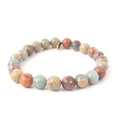 Imperial Jasper crystal bracelet with earthy multicolor beads - healing jewelry by Crystalvana