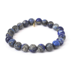 Lapis Lazuli Mother Ocean crystal bracelet with gold pyrite flecks - handcrafted healing jewelry by Crystalvana