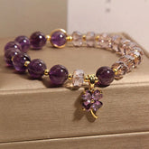 Crystalvana handcrafted crystal jewelry - Amethyst Clover Bracelet | Four-Leaf Clo