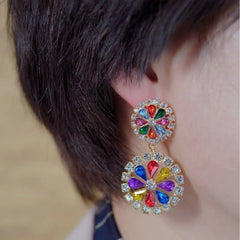 Crystalvana handcrafted baroque crystal dangle earrings