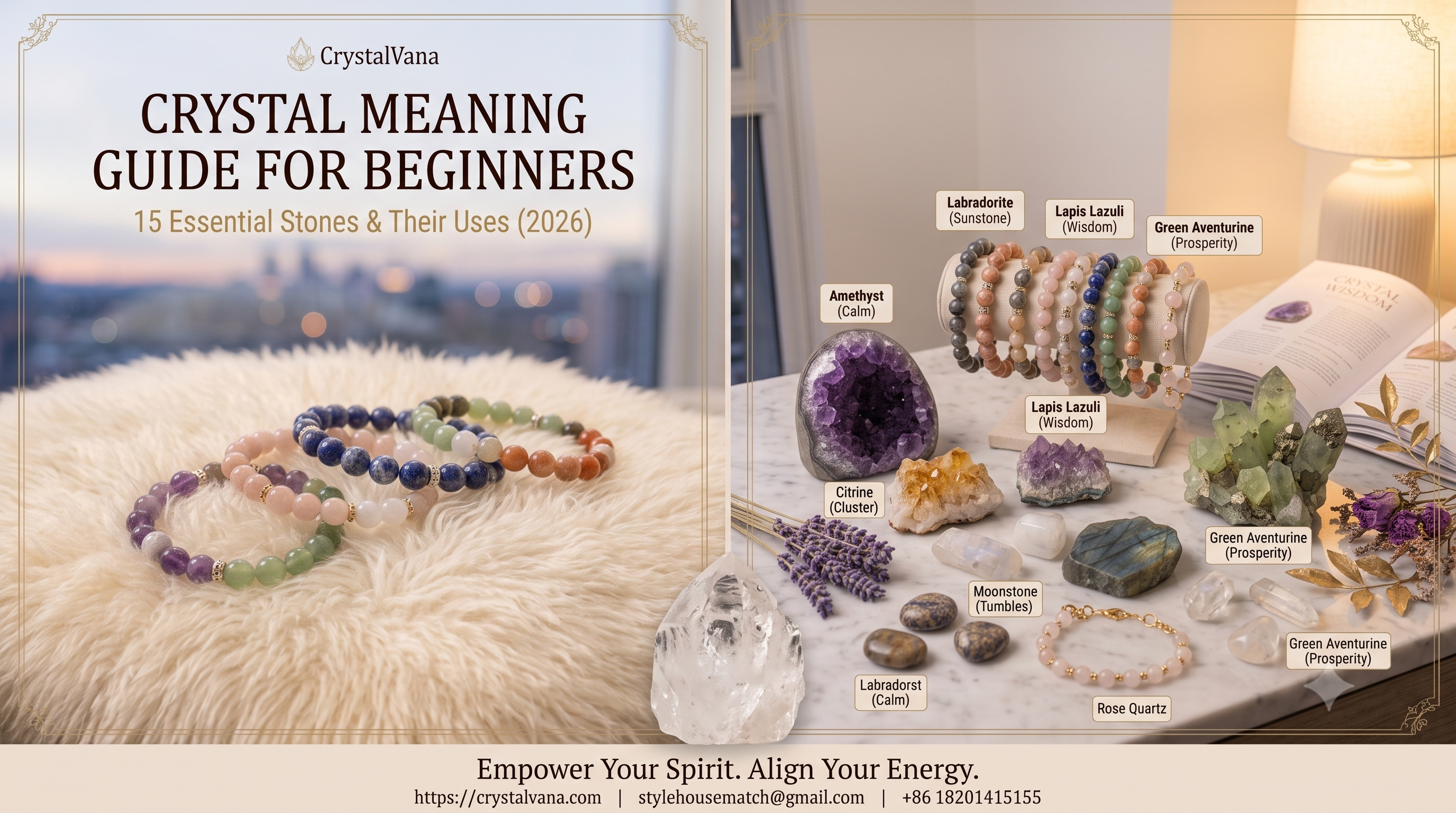 Crystal Meaning Guide for Beginners: 15 Essential Stones & Their Uses (2026)