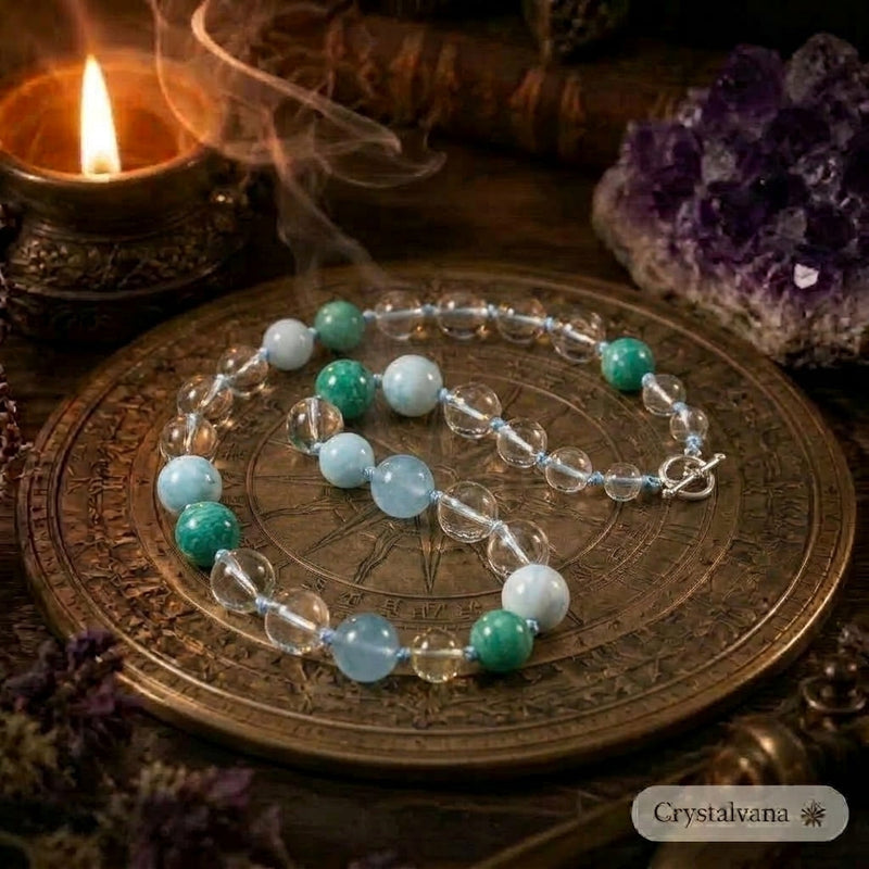 Crystal bracelet water safety guide showing which stones can and cannot be cleansed with water