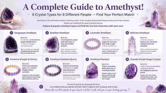 Deep purple Uruguay amethyst and soft lavender amethyst crystals