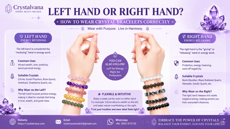 Left hand vs right hand crystal bracelet guide cover