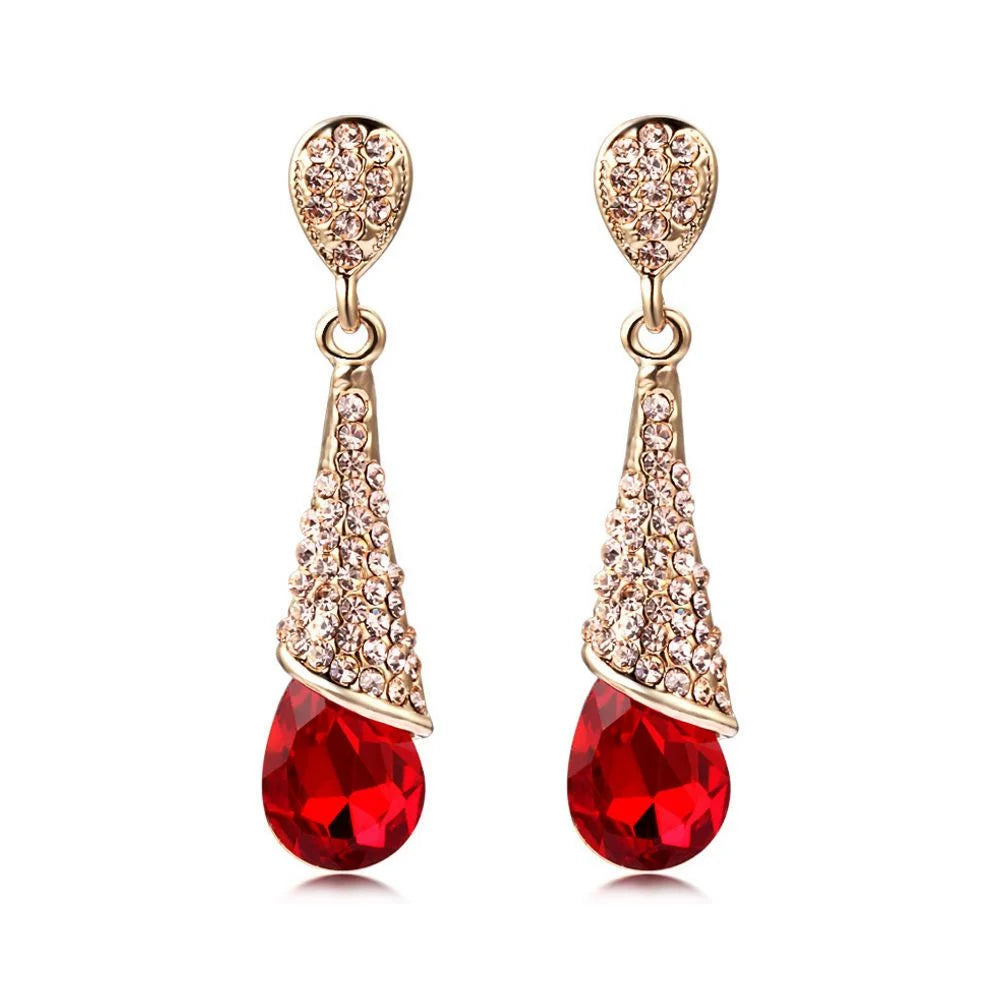 Crystalvana handcrafted crystal jewelry - 925 Silver Crystal Drop Earrings | Heali