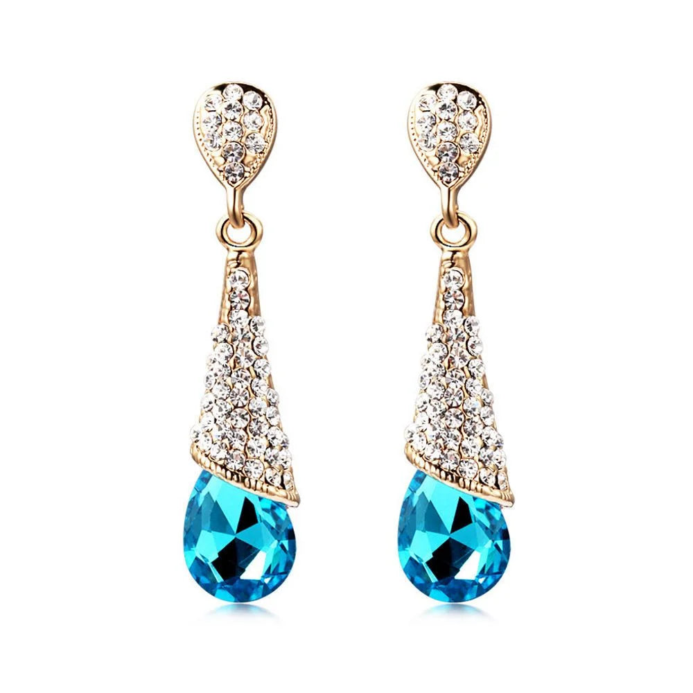 Crystalvana handcrafted crystal jewelry - 925 Silver Crystal Drop Earrings | Heali