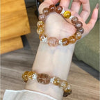 Close-up detail of citrine bracelet beads — healing crystal bracelet for healing and wellness by Crystalvana