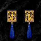 Lifestyle shot of egyptian crystal earrings worn elegantly — natural crystal earrings for positive energy by Crystalvana