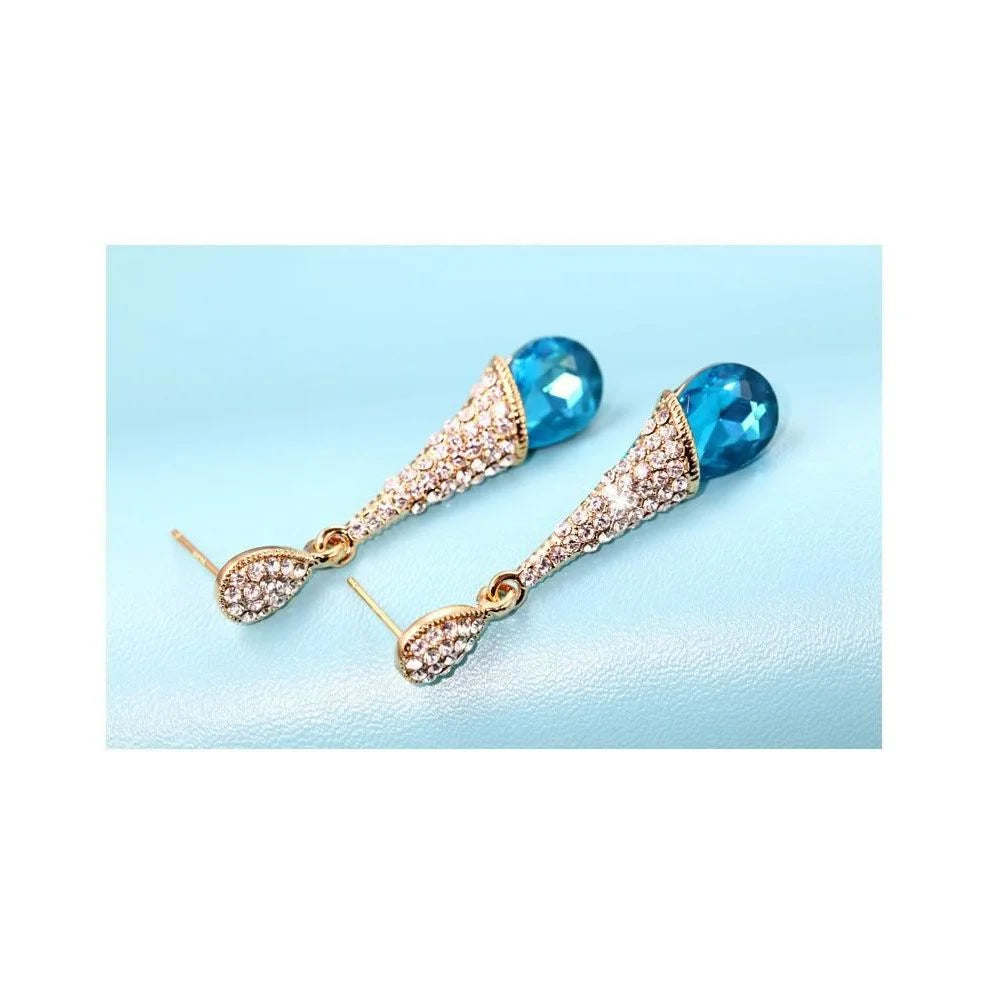 Crystalvana handcrafted crystal jewelry - 925 Silver Crystal Drop Earrings | Heali