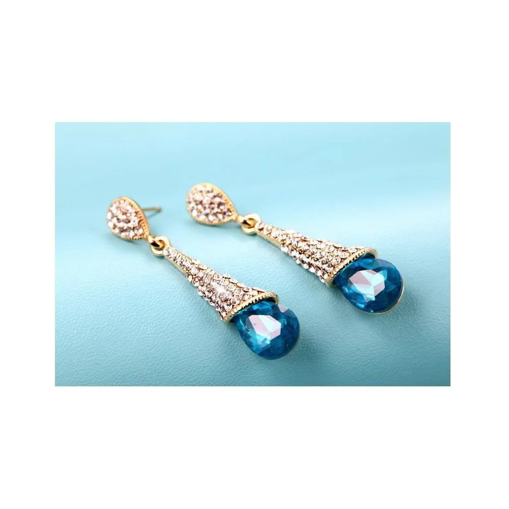 Crystalvana handcrafted crystal jewelry - 925 Silver Crystal Drop Earrings | Heali