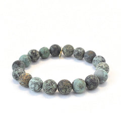 African Turquoise crystal bracelet with green-blue matte beads - healing jewelry by Crystalvana