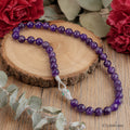 12mm Natural Amethyst necklace handcrafted purple crystal pendant - healing jewelry by Crystalvana