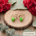 Natural Jade Imperial Green 10mm Donut Earrings - Crystalvana