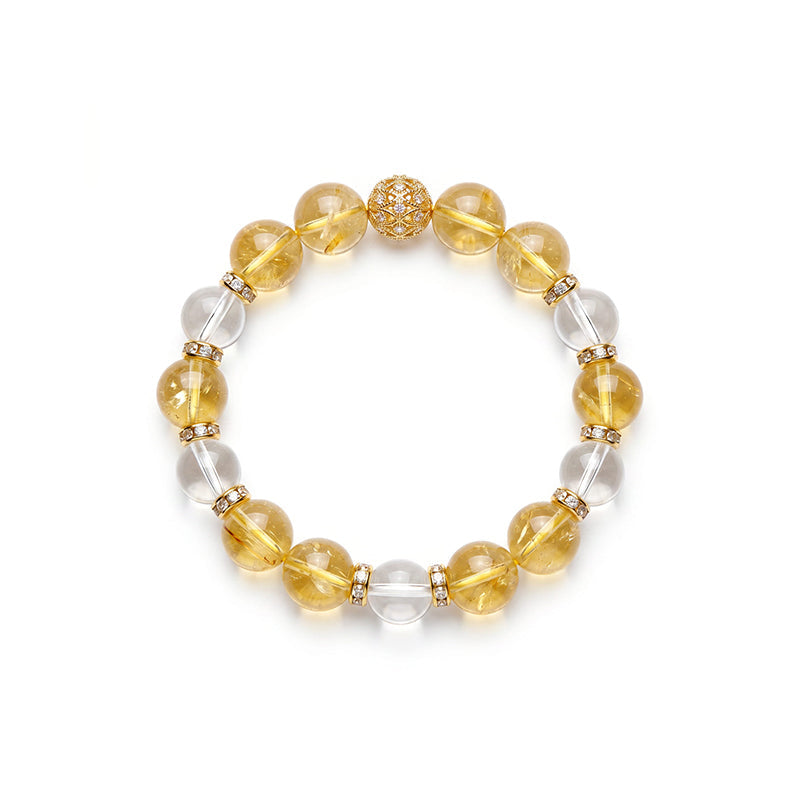 Golden Veil — Gold Rutilated & Citrine Crystal Bracelet | Crystalvana