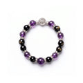 Night Sovereign — Dark Amethyst & Silver Obsidian Bracelet | Crystalvana
