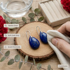 Lapis Lazuli earrings set - handcrafted crystal jewelry gift for women by Crystalvana