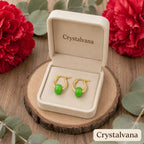 Natural Jade Imperial Green 10mm Donut Earrings - Crystalvana