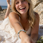 Natural Jade Multi Gemstone Bracelet Peace Button - Crystalvana