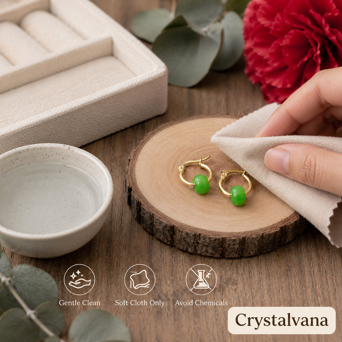 Natural Jade Imperial Green 10mm Donut Earrings - Crystalvana