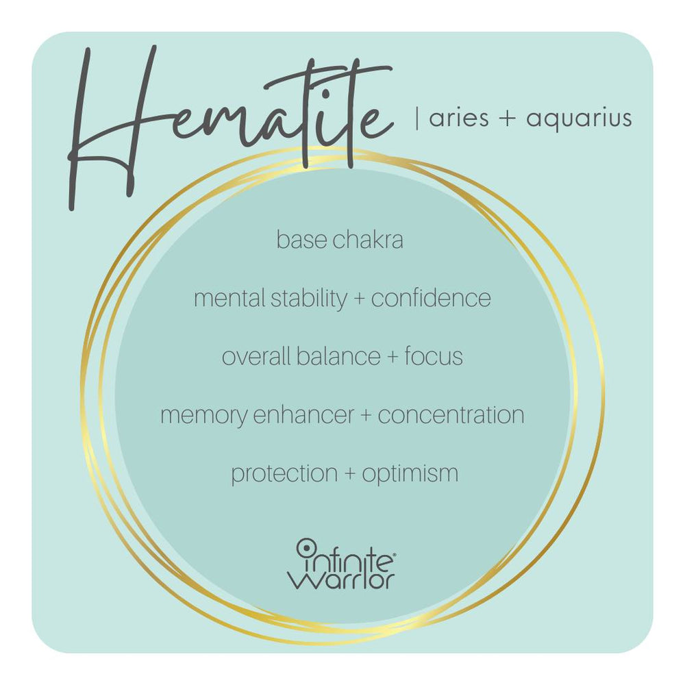 Hematite healing bracelet on display - protection crystal jewelry for grounding