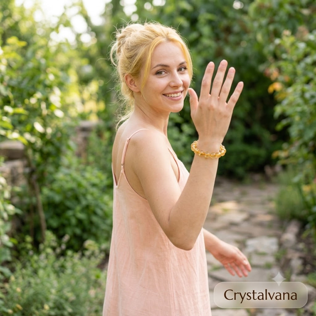 Natural Citrine Crystal Bracelet | Abundance & Confidence | Crystalvana