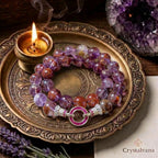 Premium purple phantom quartz necklace - Crystalvana