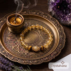Citrine and tiger eye crystal bracelet main view - Crystalvana