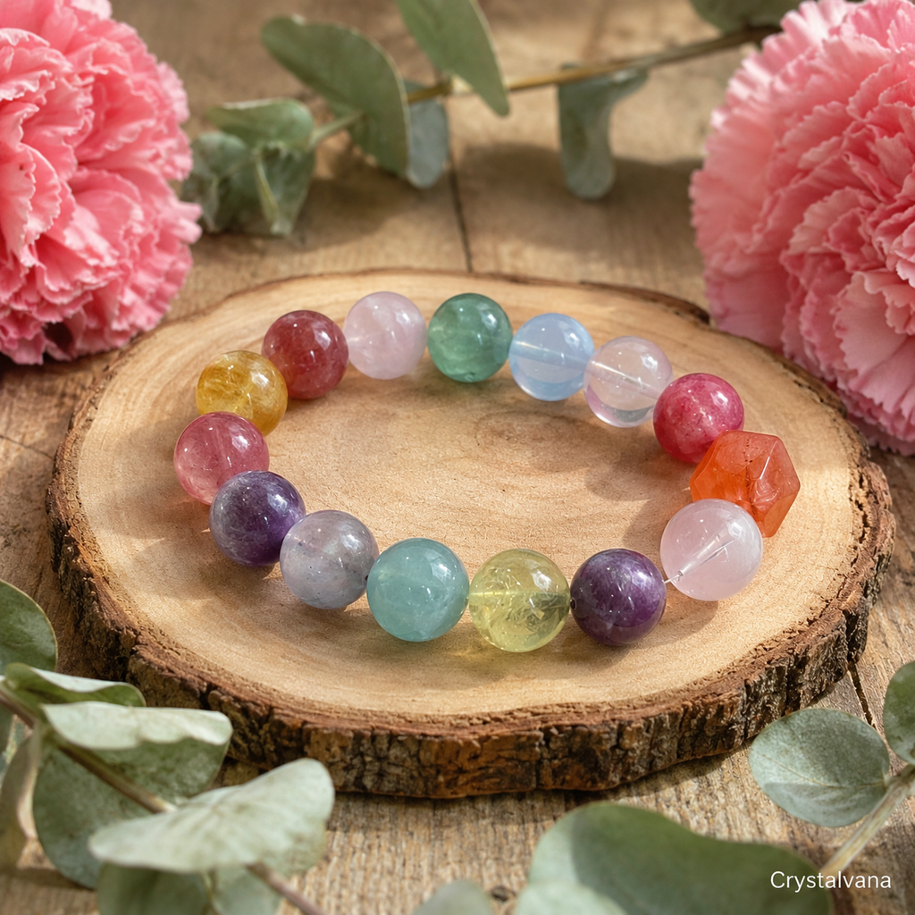 Natural Amethyst Aquamarine Multi Bracelet - Crystalvana