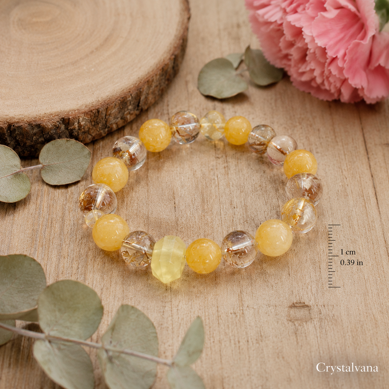Fortune Citrine Golden Rutile Koi Bracelet - Crystalvana
