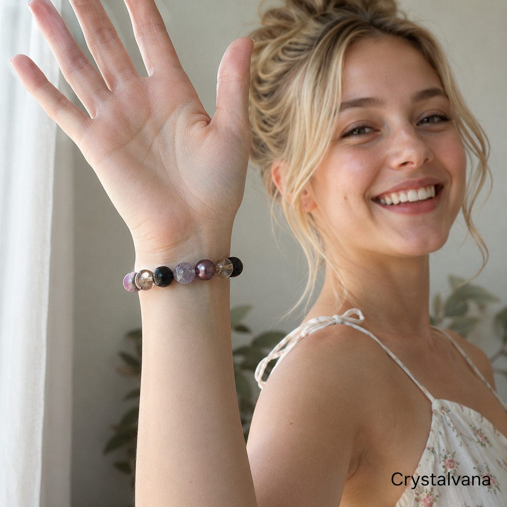 Natural Super Seven Amethyst Multi Bracelet - Crystalvana