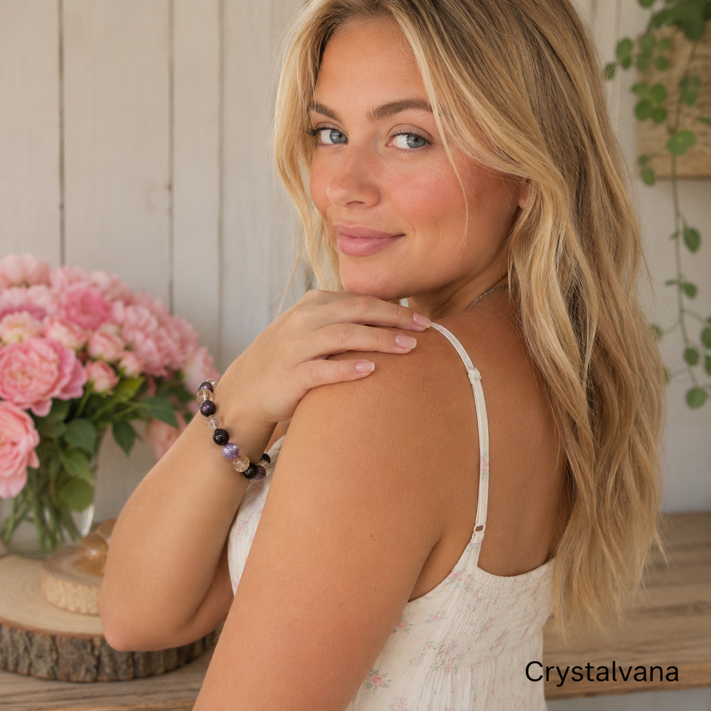 Natural Super Seven Amethyst Multi Bracelet - Crystalvana