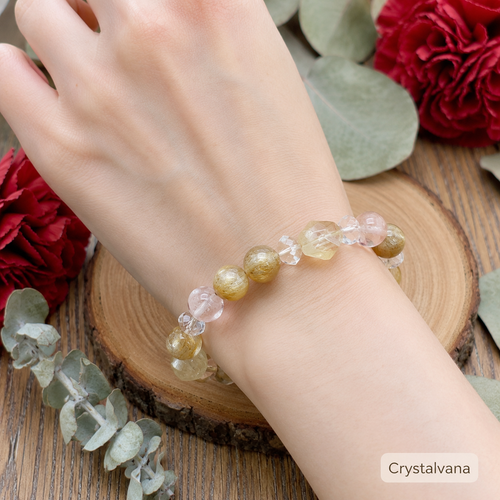 Fortune Gold Wealth Crystal 15mm Bracelet - Crystalvana