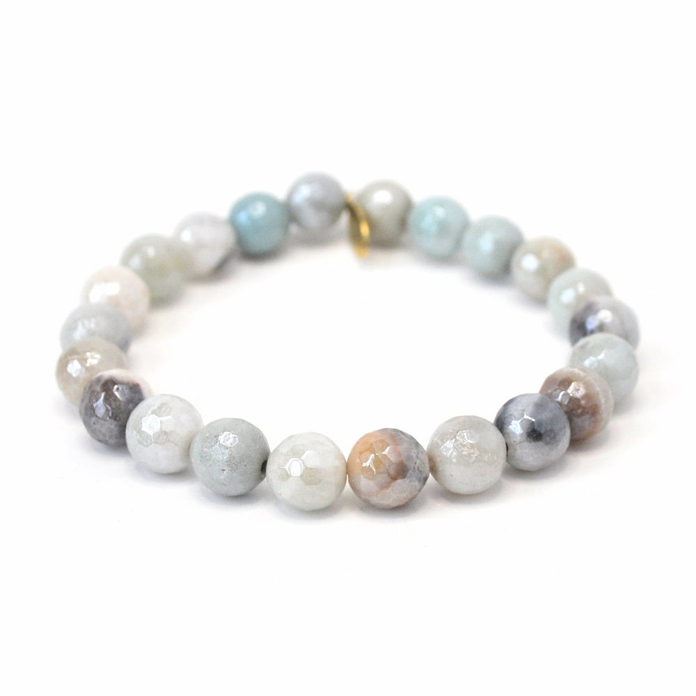 Amazonite crystal bracelet with calming blue-green stones - handcrafted healing jewelry by Crystalvana