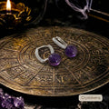 Natural Amethyst S925 Sterling Silver Dangle Earrings | Nine Purple Fire Fortune Crystal | Crystalvana