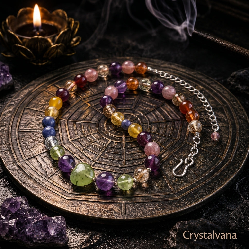 Black Gold Super Seven Necklace | Rare Healing Crystal | Crystalvana