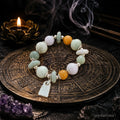 Natural Jade Multi Gemstone Bracelet Peace Button - Crystalvana