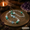 Natural Blue Crystal Necklace | Throat Chakra Clarity & Calm | Crystalvana