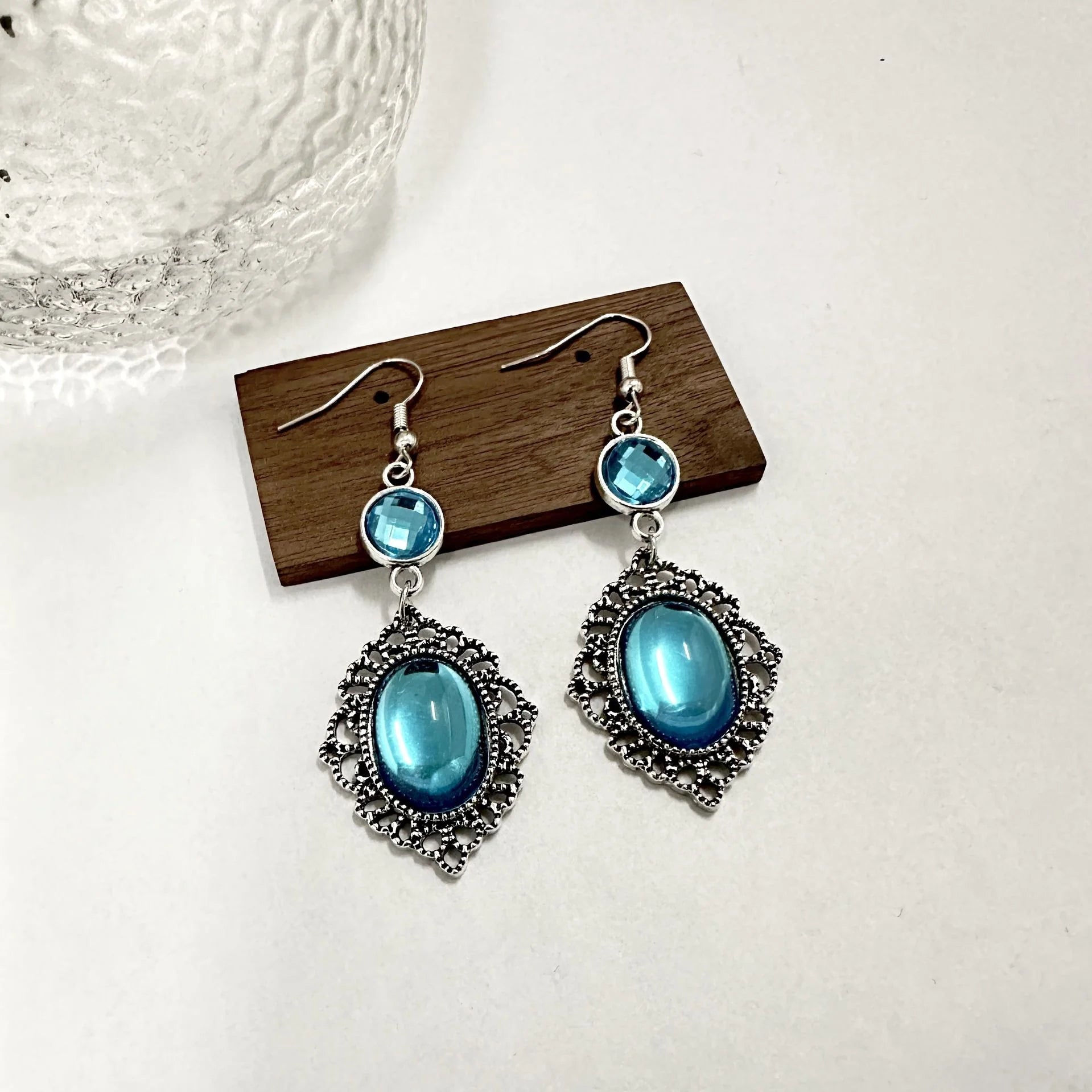 New Chinese Style Blue Tassel Earrings No Piercing Needed Clip On Earrings