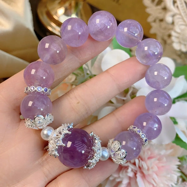 Natural crystal bracelet Natural Lavender Amethyst Bracelet