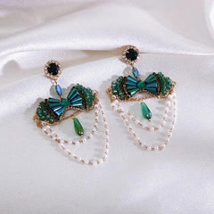 Crystalvana handcrafted crystal jewelry - Crystal Flower Dangle Earrings | Zircon 