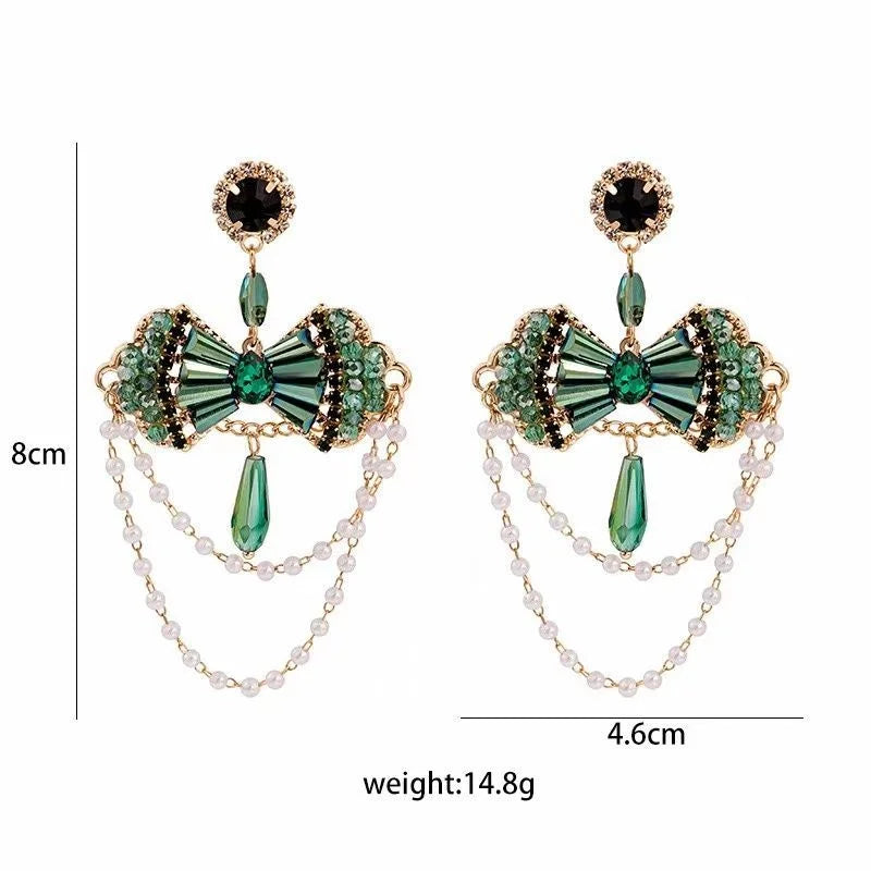 Crystalvana handcrafted crystal jewelry - Crystal Flower Dangle Earrings | Zircon 