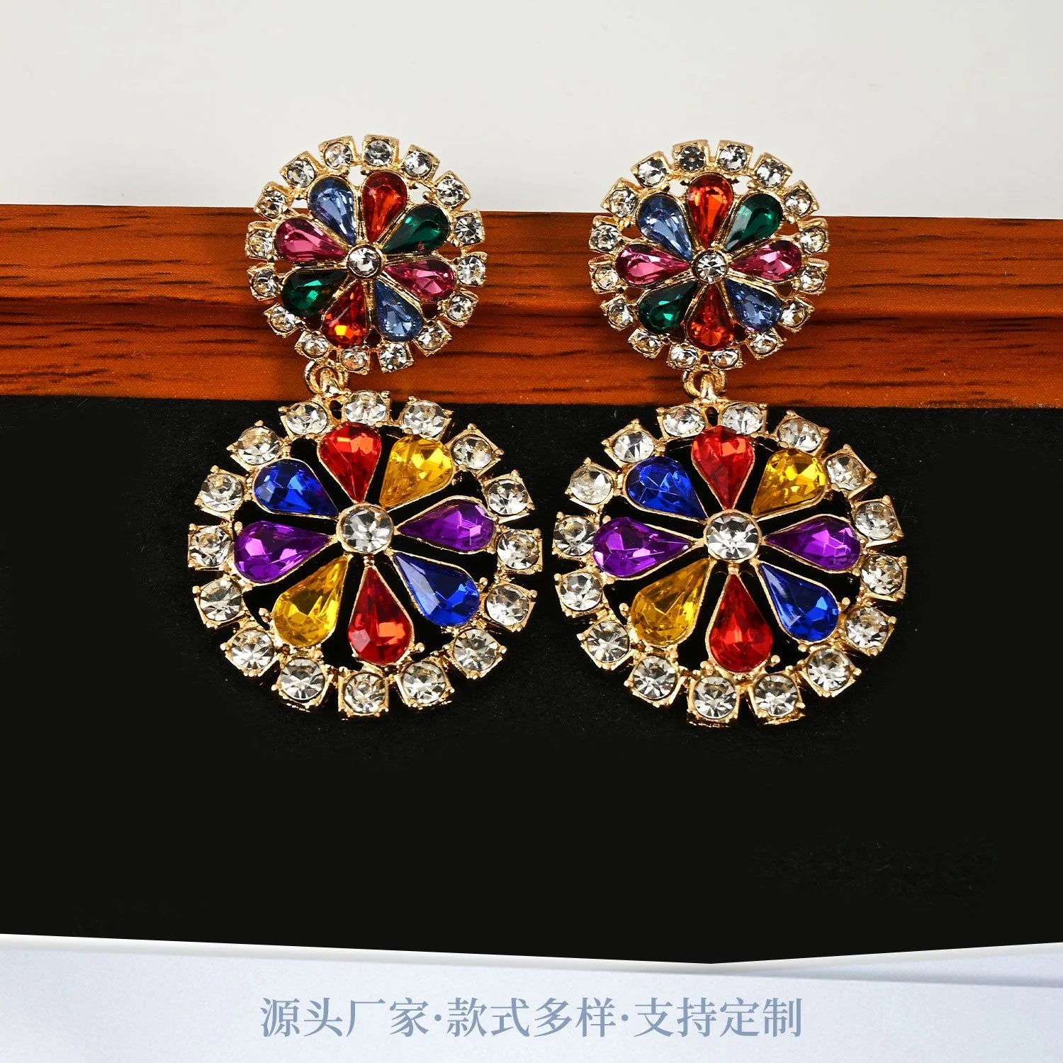 Crystalvana handcrafted baroque crystal dangle earrings