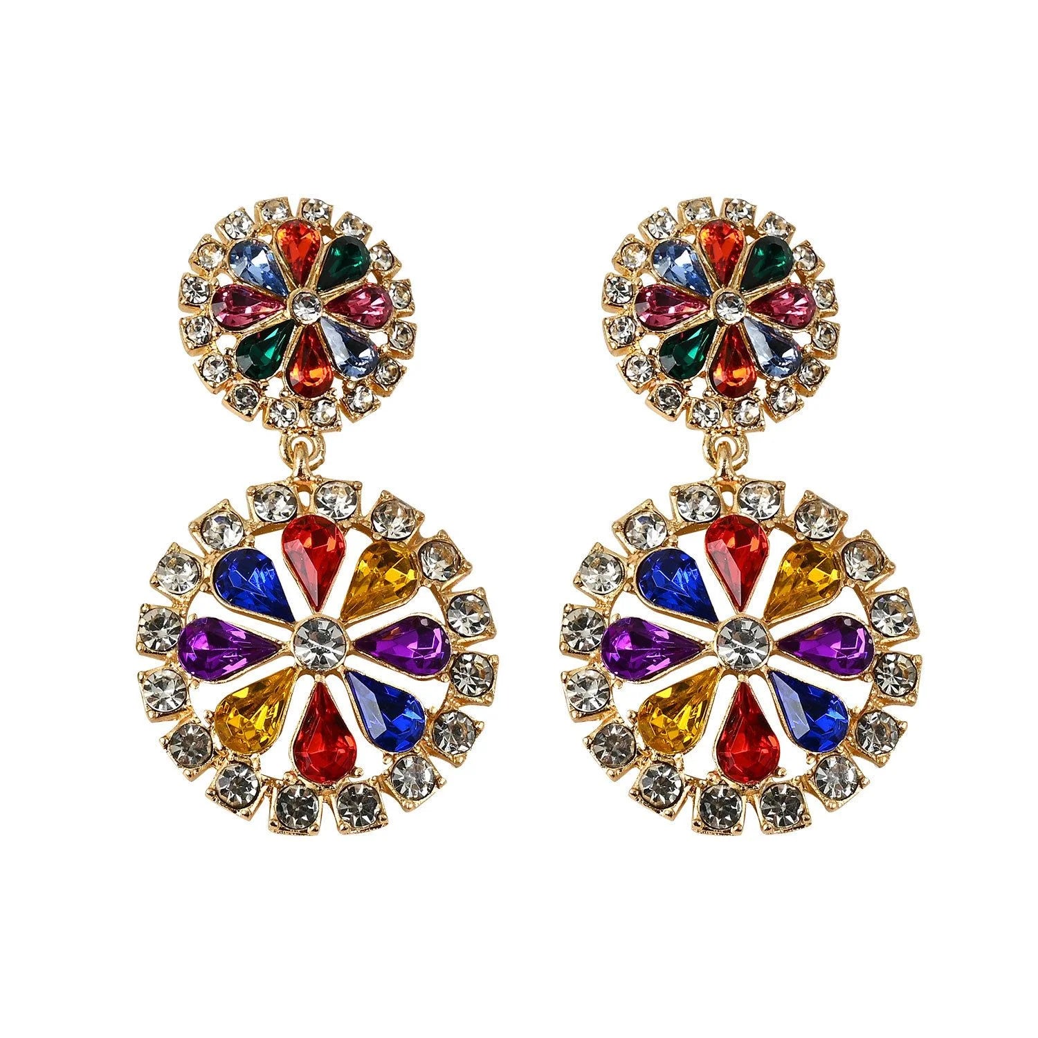 Crystalvana handcrafted baroque crystal dangle earrings