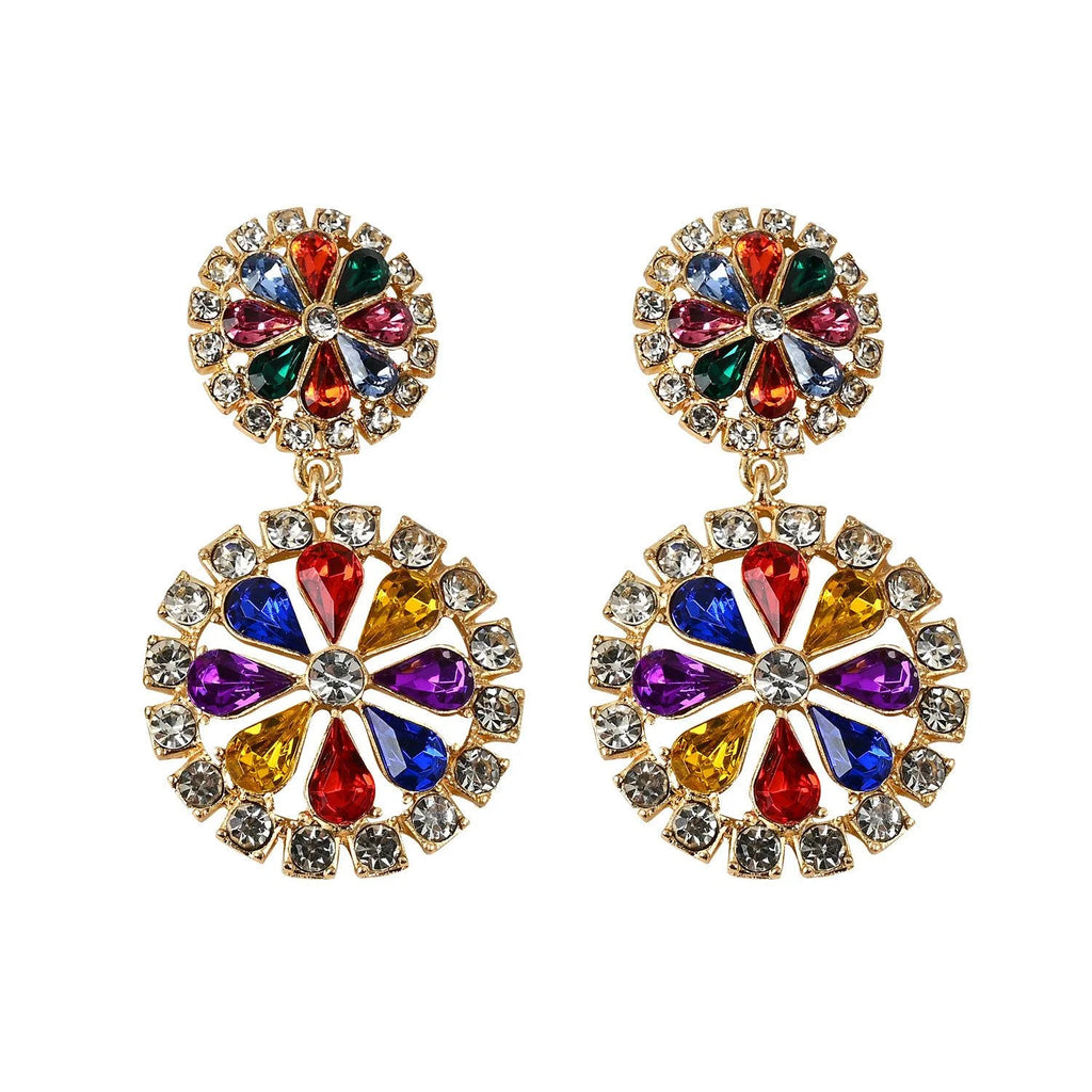 Side angle view of baroque crystal earrings — natural crystal earrings for positive energy by Crystalvana