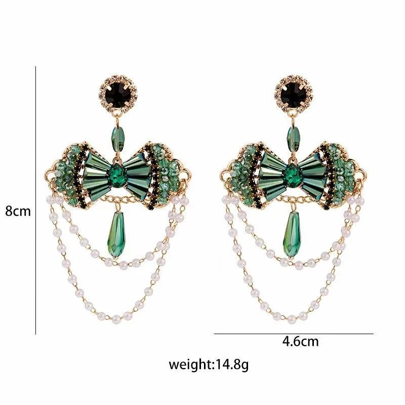 Crystalvana handcrafted crystal jewelry - Crystal Flower Dangle Earrings | Zircon 