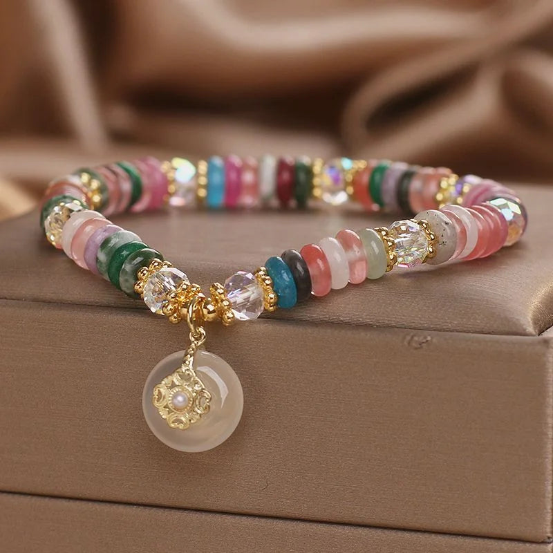 Crystalvana handcrafted crystal jewelry - Natural Stone Crystal Bracelet | Peace B